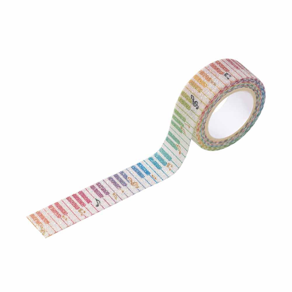 Piano line きらきらマスキングテープ15mm幅（カラフル鍵盤）