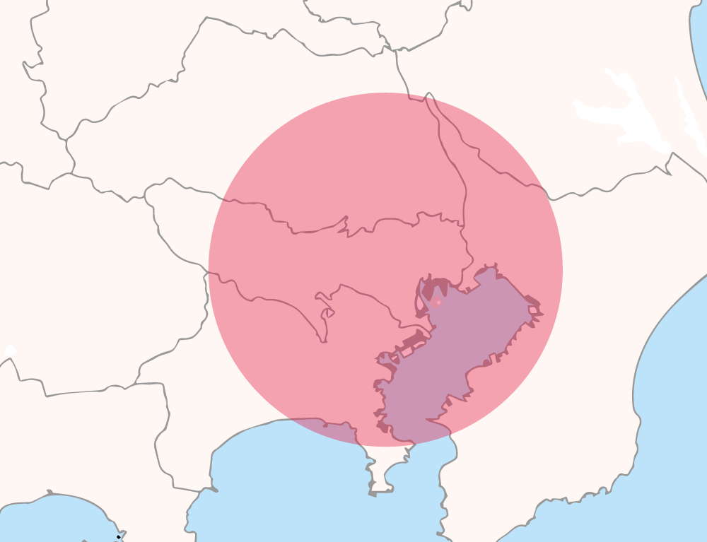 買取り可能エリアの地図