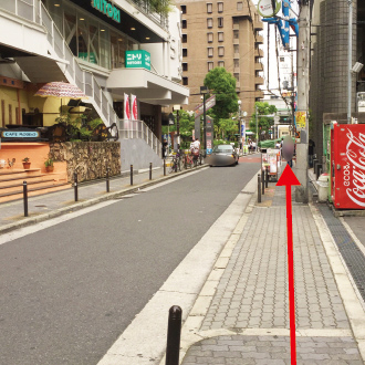 ニトリを超えまっすぐ直進阪神高速の高架を超えます